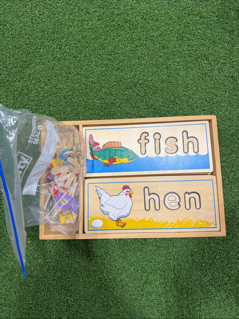Wooden Fish & Hen Puzzle Set - Natural and Multicolor